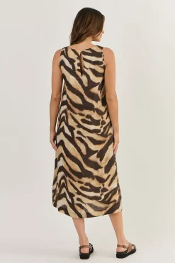 Sleeves Linen Dress - Wildcat - OJ21
