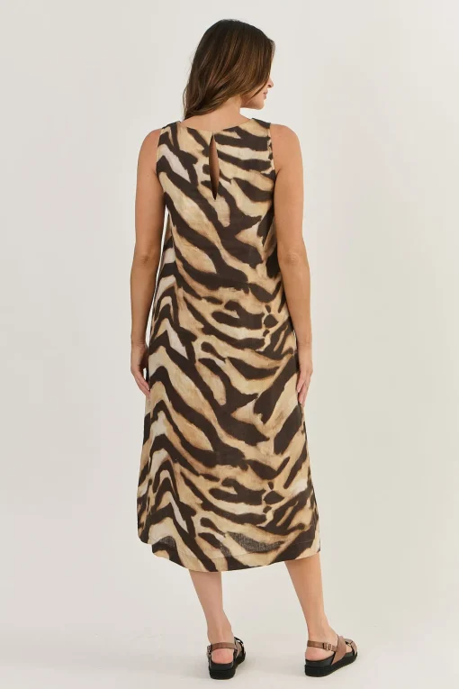 Sleeves Linen Dress - Wildcat - OJ21