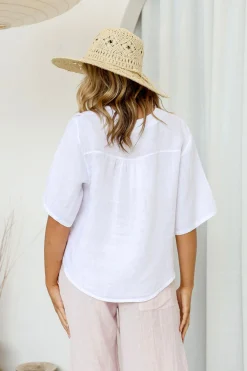 Sole Linen Top - White - FA14