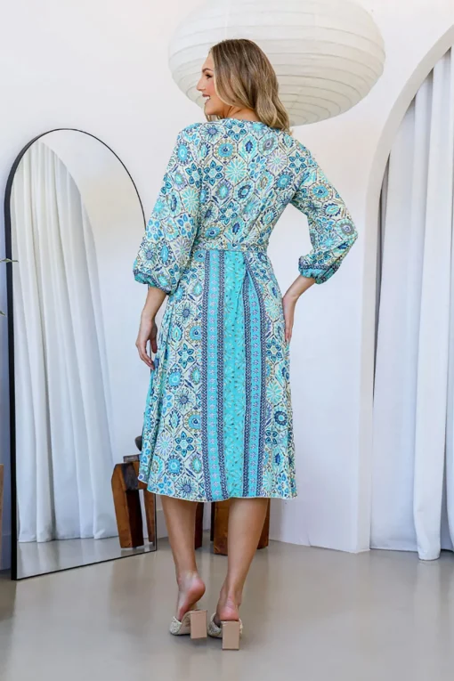 Sophie Wrap Dress - Aqua - LT2