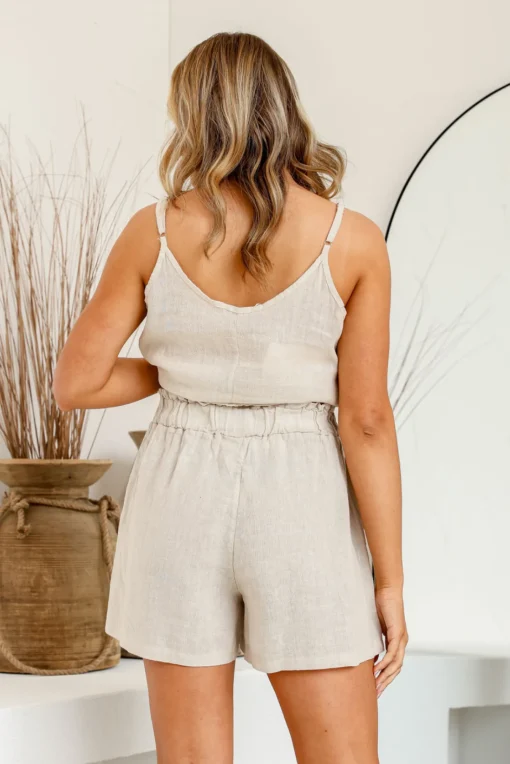 Spiaggia Linen Short - Sand - FA34