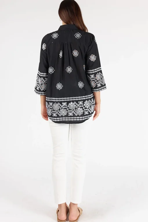 St Lucia Shirt - Black - LS11