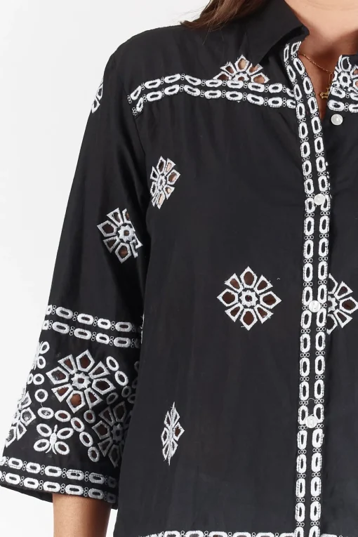 St Lucia Shirt - Black - LS11