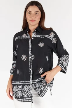 St Lucia Shirt - Black - LS11