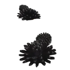 Statement Flower Earrings - Black - AD23