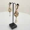 Stone Metal Pearl Drop - Gold- AD24