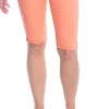 Stretch Pull On Jean Short - Peach - CL4