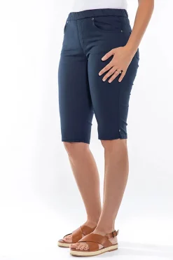 Stretch Pull On Jean Short - Navy - CL4