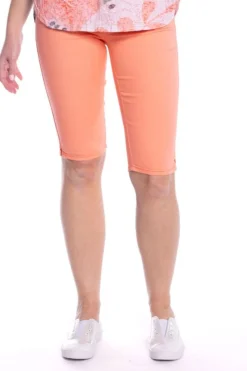 Stretch Pull On Jean Short - Peach - CL4