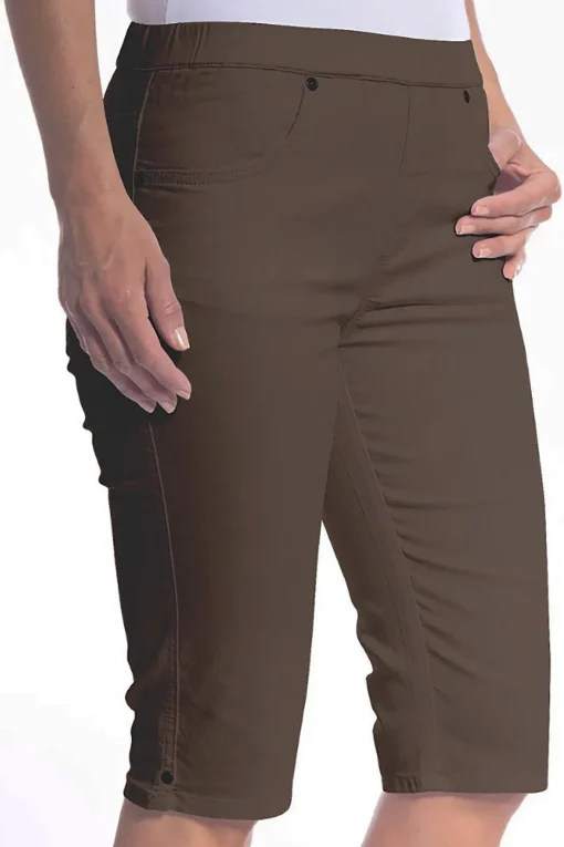 Stretch Pull On Jean Short - Chocolate - CL4