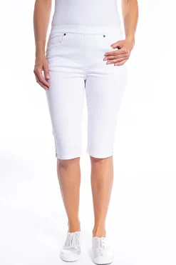 Stretch Pull On Jean Short - White - CL4