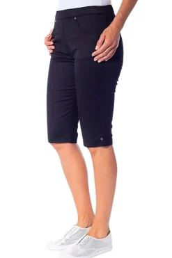 Stretch Pull On Jean Short - Black - CL4