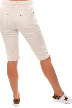 Stretch Pull On Jean Short - Beige - CL4