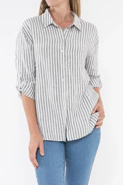 Stripe Linen Shirt | Thyme | JP2