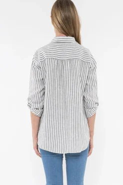 Stripe Linen Shirt | Thyme | JP2