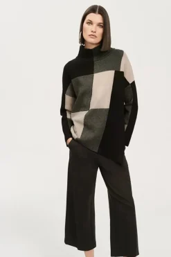 Studded Detail Knit - Taupe Melange/Black - JR17