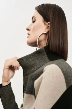 Studded Detail Knit - Taupe Melange/Black - JR17