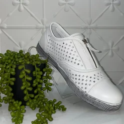 Tani Zip Leather Sneaker | White | RS7