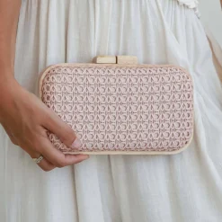 Timber Frame Clutch Bag | Blush