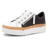 Torry White And Black Lace Up Flats - DJ39