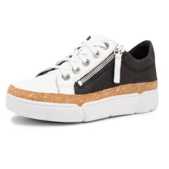 Torry White And Black Lace Up Flats - DJ39