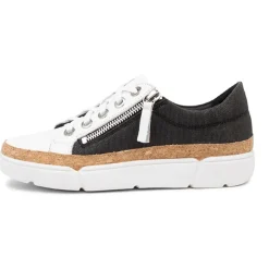 Torry White And Black Lace Up Flats - DJ39