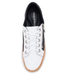 Torry White And Black Lace Up Flats - DJ39