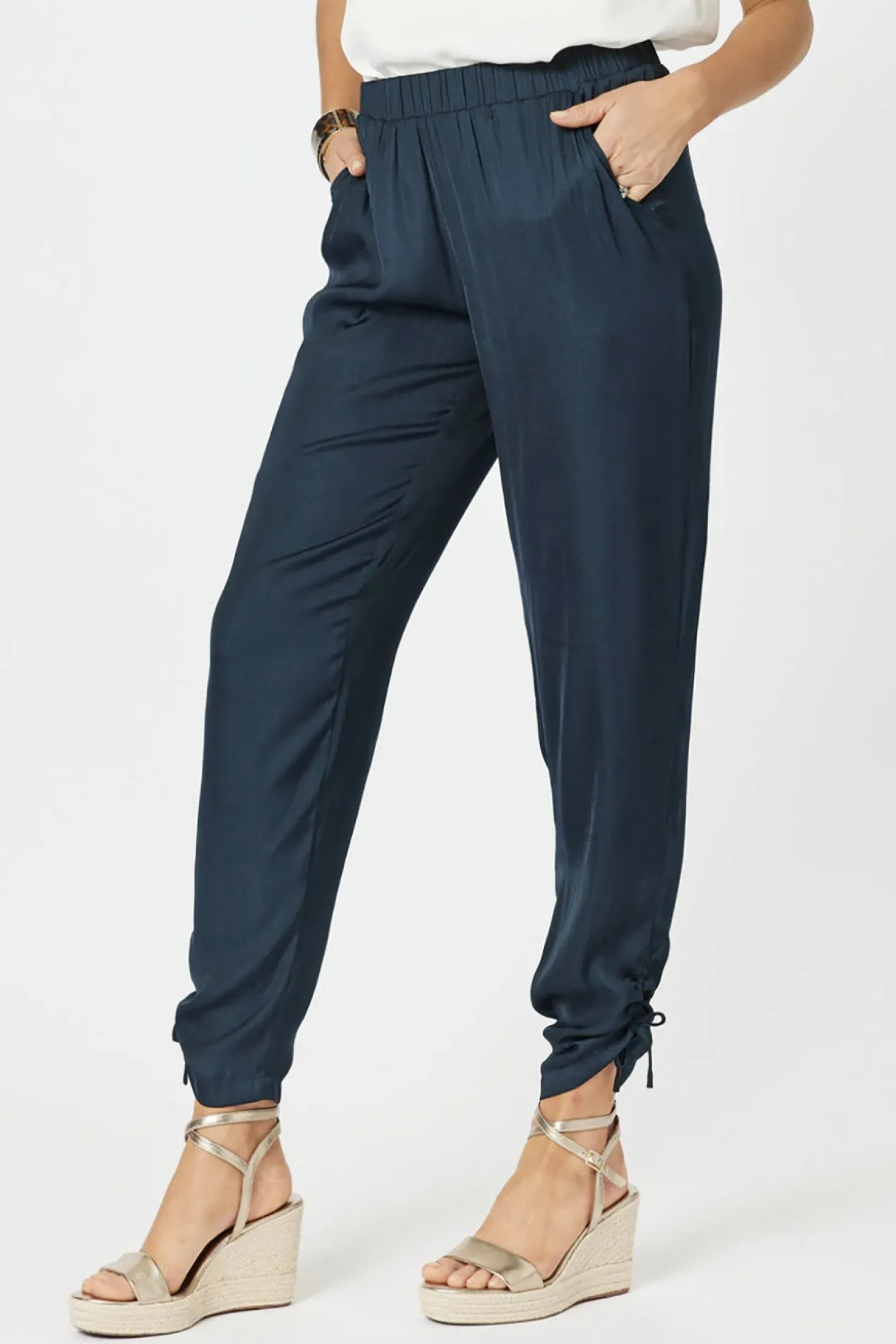 Traveller Luxe Side tie Pant - Navy - HV3