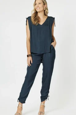 Traveller Luxe Side tie Pant - Navy - HV3
