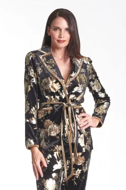 Velvet Jacket - Flower Print - PR9