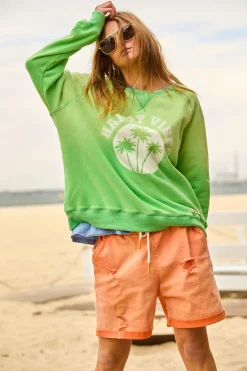 Vintage Sun Fade Sweat - Green - HC19