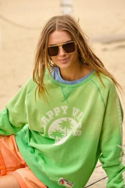 Vintage Sun Fade Sweat - Green - HC19