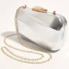 Wavy Structured Metallic Clutch - Silver - AD12