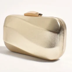 Wavy Structured Metallic Clutch - Gold - AD12