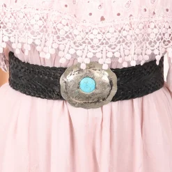 Western Styled Leather Belt | Black