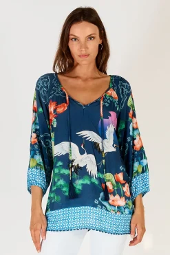 Yoshiko Top - Navy - LS5