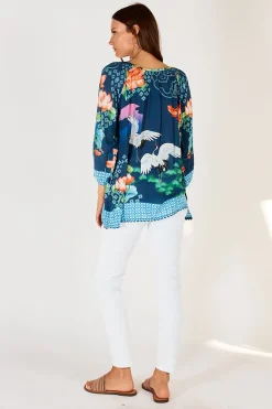 Yoshiko Top - Navy - LS5
