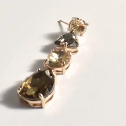 Zahra Statement Drop Earrings - Champagne/Choc - AD2