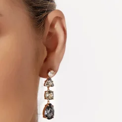 Zahra Statement Drop Earrings - Smoke/Multi - AD2