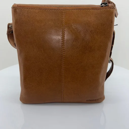 Zip Front Cross Over Bag - Tan - ML21
