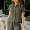 Zoie Linen Shorts - Licorice - OJ26