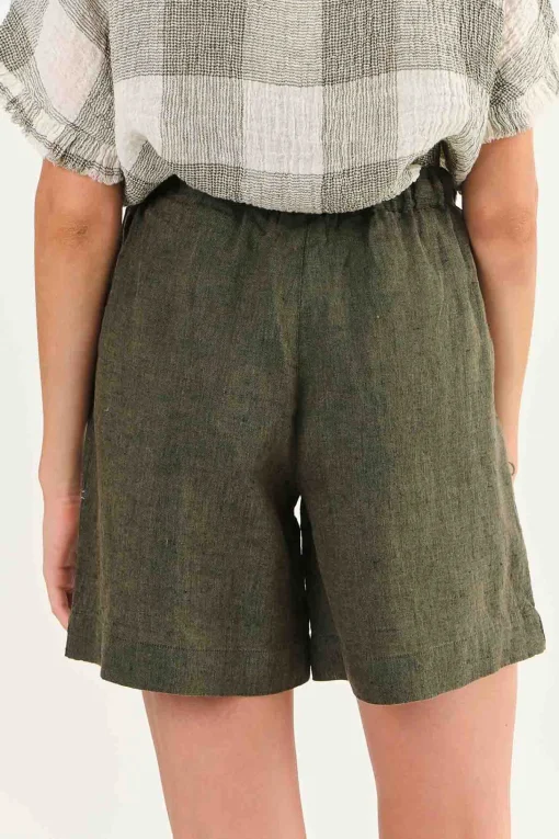 Zoie Linen Shorts - Licorice - OJ26